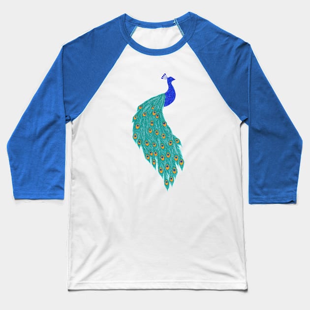 Peacock Baseball T-Shirt by calenbundalas